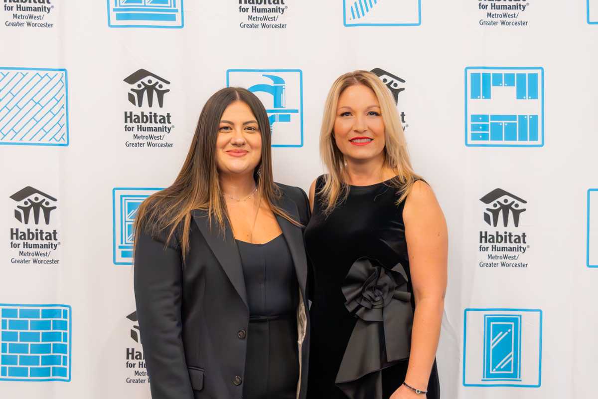 Greta and a colleague at Habitat for Humanity.