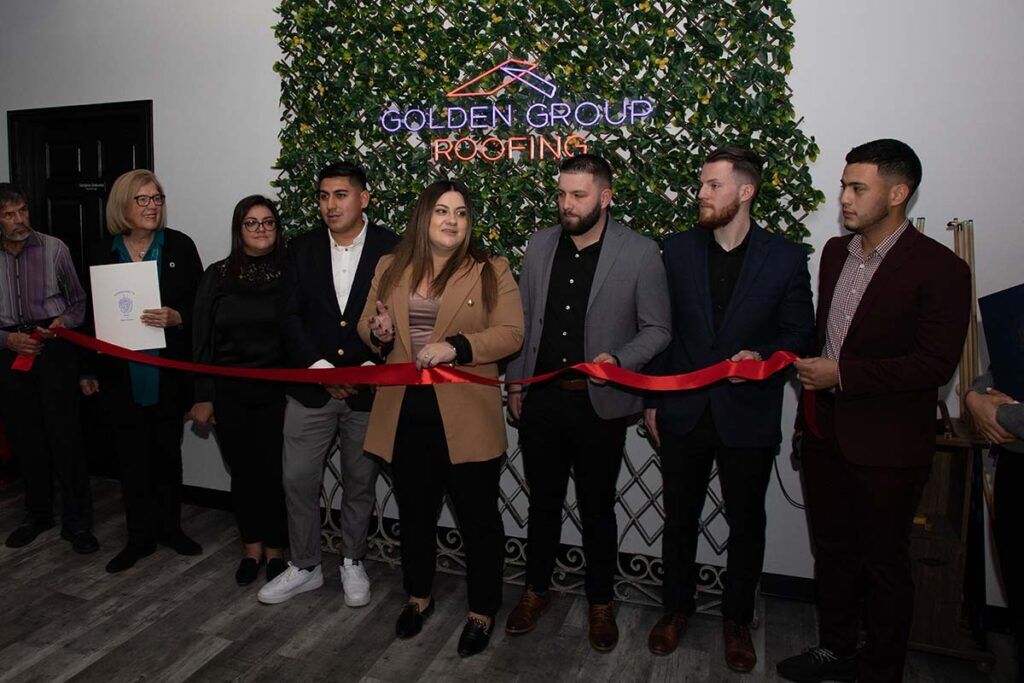 Golden Group Roofing Ribbon Cutting in the Landing at Hudson Mills - ceremony