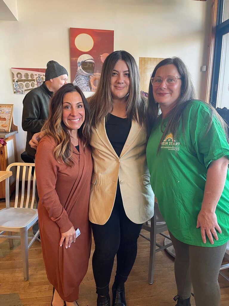 Photo of HBA members and Greta Bajrami, CEO of Golden Group Roofing, who just recently joined the Hudson Business Association.