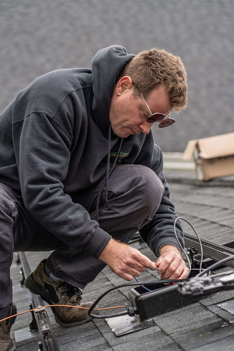 Golden Group Solar team installing solar panels. 